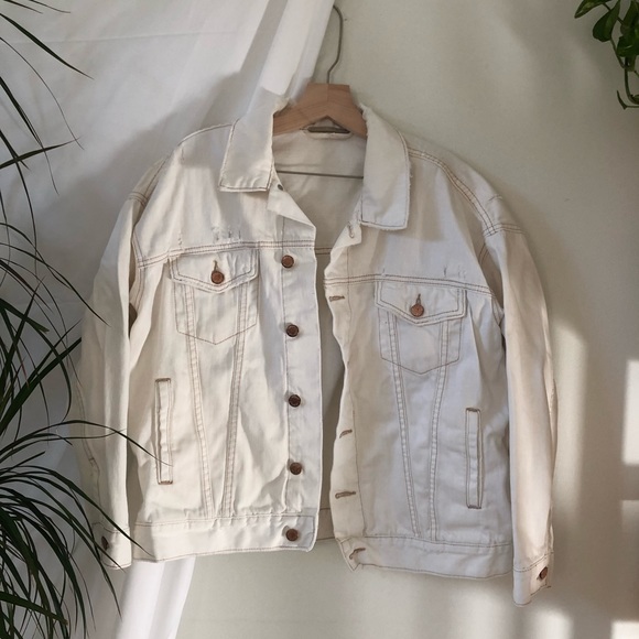 Free People White Denim Jacket